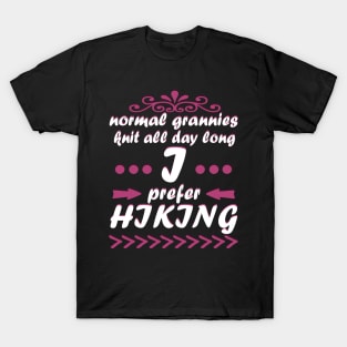 Hiking Grandma Climbing Rope Mountains Nature T-Shirt